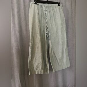 Stripped Wide-Leg Cotton Pants
